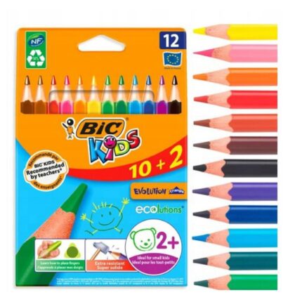 ΧΡΩΜΑΤΑ ΞΥΛΙΝΑ BIC KIDS EVOLUTION ΚΟΥΤΙ 12 ΧΡΩΜΑΤΩΝ
