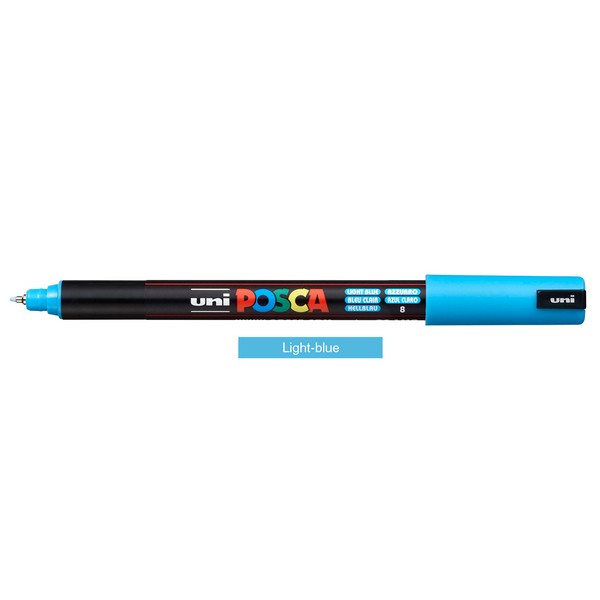 4902778089828 ΜΑΡΚΑΔΟΡΟΣ UNI POSKA PC-1MR ΓΑΛΑΖΙΟ 0,7 mm ΝΕΡΟΥ - Image 1
