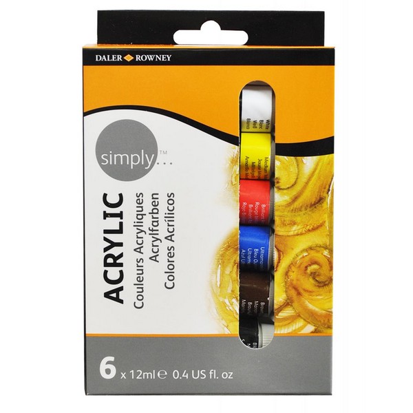 5011386084275 ΧΡΩΜΑΤΑ ΑΚΡΥΛΙΚΑ SIMPLY ACRYLIC 6X12ml SET - Image 1