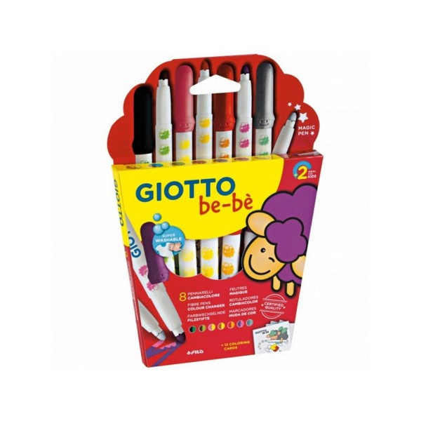 8000825008566 ΜΑΡΚΑΔΟΡΟΙ GIOTTO BE-BE SUPER FIBRE PENS ΚΟΥΤΙ 8 ΤΕΜΑΧΙΩΝ - Image 1