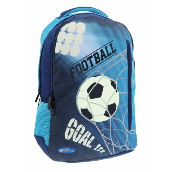 5205698424144 Σακίδιο πλάτης MUST Δημοτικού 3 θηκές football glow in the dark 579516 - Image 1