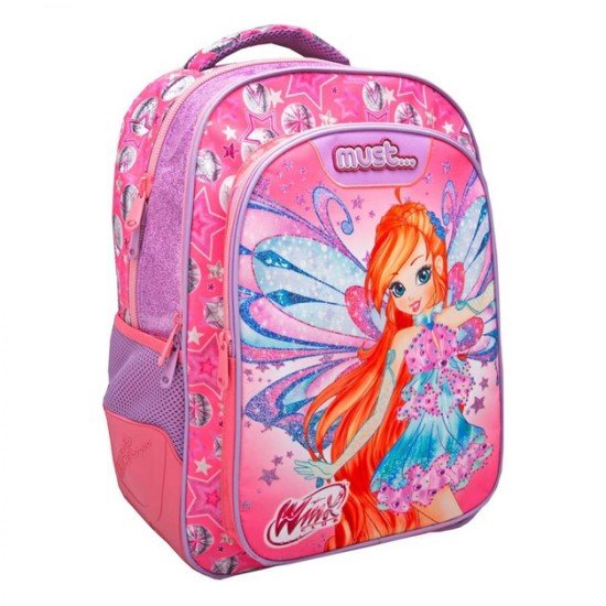 5205698542084 Σακίδιο πλάτης MUST Δημοτικού 3 θηκές Winx 502302 - Image 1
