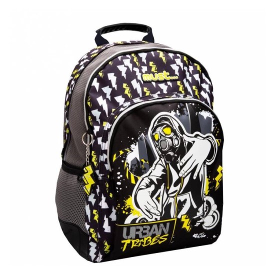 5205698544866 Σακίδιο πλάτης MUST Δημοτικού 3 θηκές Glow In The Dark Urban Tribe 584510 - Image 1