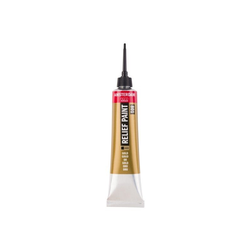 161380801 ΧΡΩΜΑ AMSTERDAM RELIEF 20ml 801 GOLD - Image 1