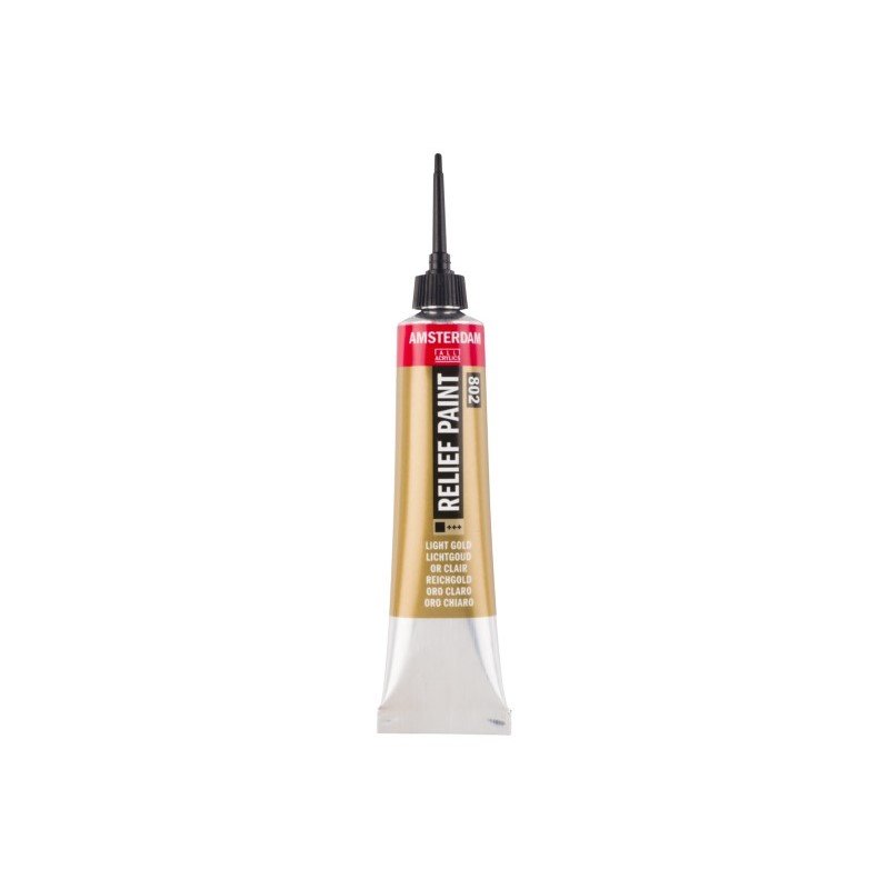 161380802 ΧΡΩΜΑ AMSTERDAM RELIEF 20ml 802 LIGHT GOLD - Image 1